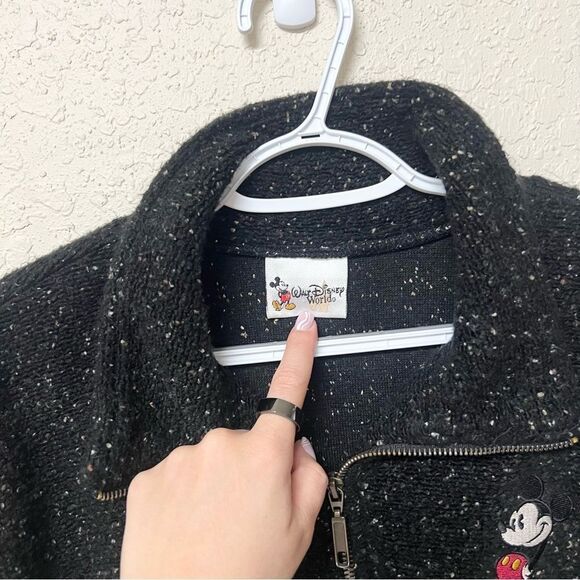 Walt Disney World 1/4 Zip Acrylic Sweater Speckle Mickey Mouse Men's Size XL - Picture 3 of 7